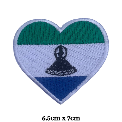 Country Heart Flag Patch – Embroidered Iron On / Sew On Heart Shaped National Flag Badge | All Countries Available | Jackets, Bags, Hats – Gift for Heritage, Travel & Flag Lovers (K-S)