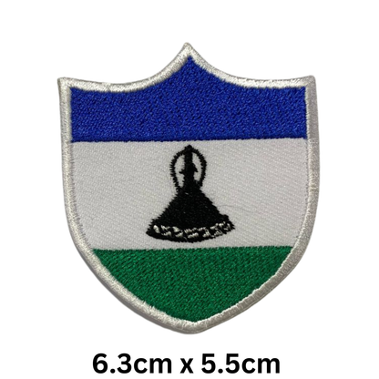 Shield Flag Patch – Embroidered Iron On / Sew On Shield Shaped National Flag Badge | All Countries Available | Heraldic Crest Patch for Jacket, Backpack, Biker Vest, Uniform – Choose Your Country (K-S)
