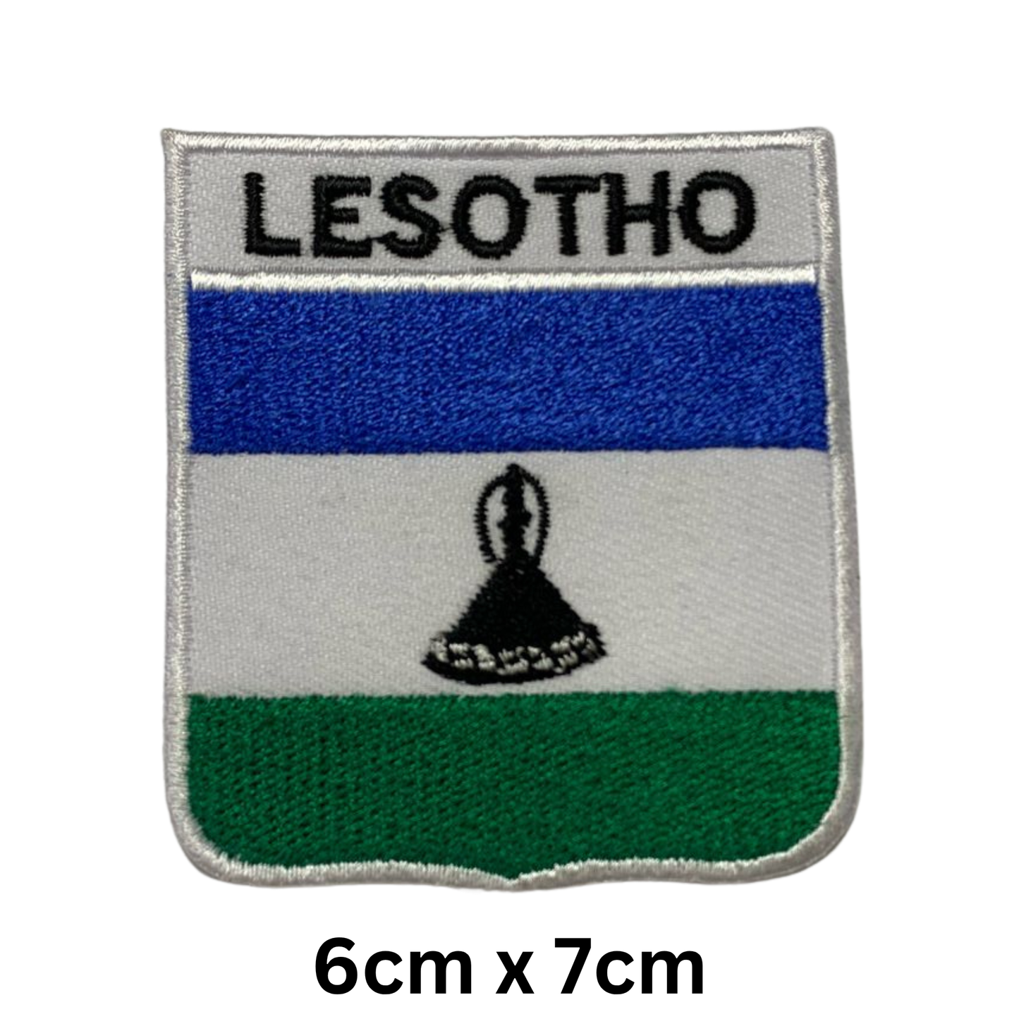 Shield Flag with Name Patch – Embroidered Iron On / Sew On Shield Shaped National Flag Badge with Country Name | All Countries | Badge for Jacket, Biker Vest, Backpack, Uniform (K-S)