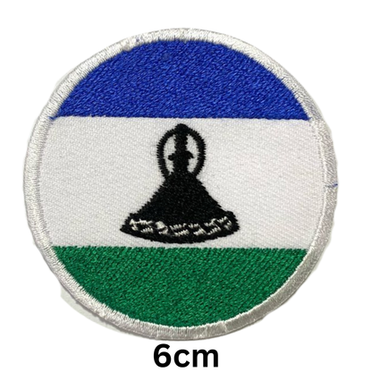 Round Flag Patch – 6cm Circular Embroidered Iron On / Sew On National Flag Badge | All Countries | Tactical Military Emblem for Hats, Jackets, Backpacks, Uniforms – Choose Your Country (K-S)