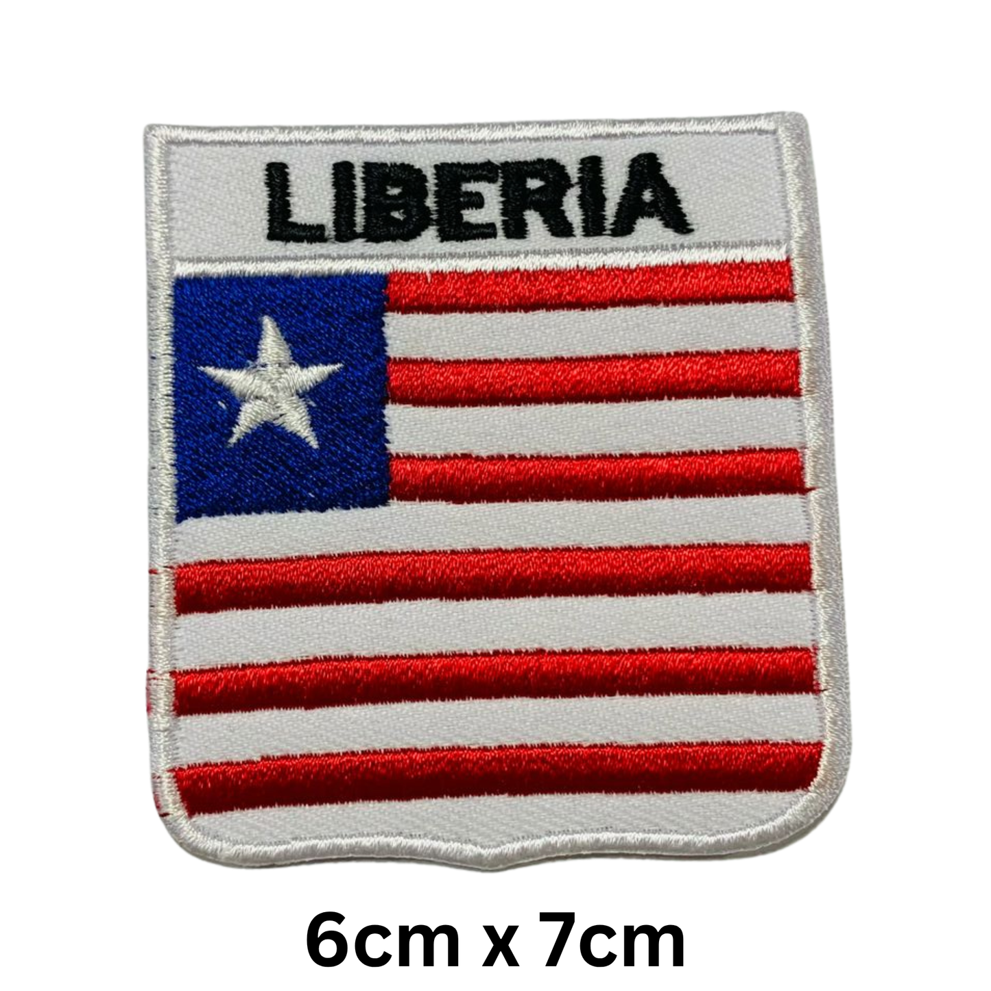 Shield Flag with Name Patch – Embroidered Iron On / Sew On Shield Shaped National Flag Badge with Country Name | All Countries | Badge for Jacket, Biker Vest, Backpack, Uniform (K-S)