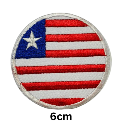 Round Flag Patch – 6cm Circular Embroidered Iron On / Sew On National Flag Badge | All Countries | Tactical Military Emblem for Hats, Jackets, Backpacks, Uniforms – Choose Your Country (K-S)