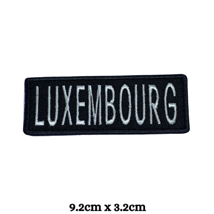 Luxembourg Flag Embroidered Patch Set, Iron-On or Sew-On Applique Badges, Rectangle Shield Round Heart Shapes, for Jackets, Backpacks, Hats, Uniforms and Various Sizes