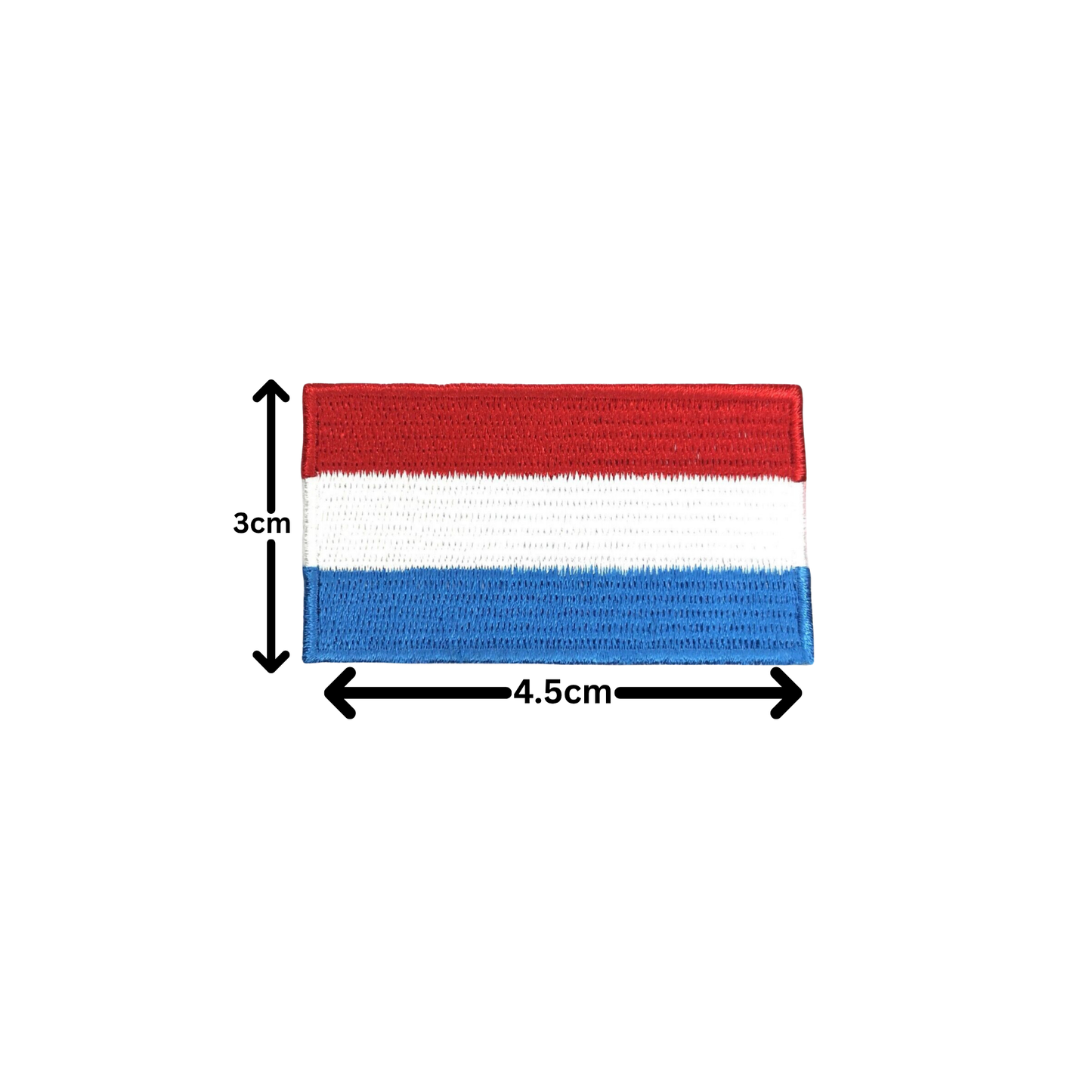 Luxembourg Flag Embroidered Patch Set, Iron-On or Sew-On Applique Badges, Rectangle Shield Round Heart Shapes, for Jackets, Backpacks, Hats, Uniforms and Various Sizes
