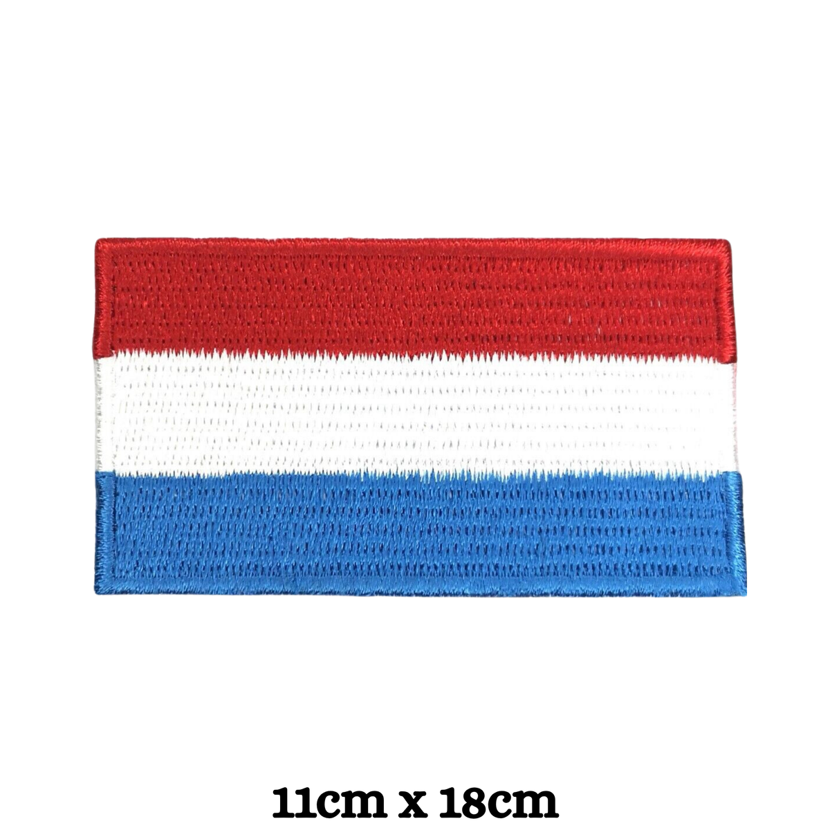 Luxembourg Flag Embroidered Patch Set, Iron-On or Sew-On Applique Badges, Rectangle Shield Round Heart Shapes, for Jackets, Backpacks, Hats, Uniforms and Various Sizes