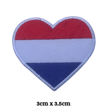 Luxembourg Flag Embroidered Patch Set, Iron-On or Sew-On Applique Badges, Rectangle Shield Round Heart Shapes, for Jackets, Backpacks, Hats, Uniforms and Various Sizes