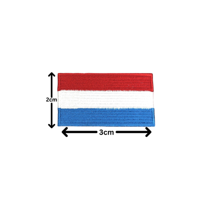 Luxembourg Flag Embroidered Patch Set, Iron-On or Sew-On Applique Badges, Rectangle Shield Round Heart Shapes, for Jackets, Backpacks, Hats, Uniforms and Various Sizes