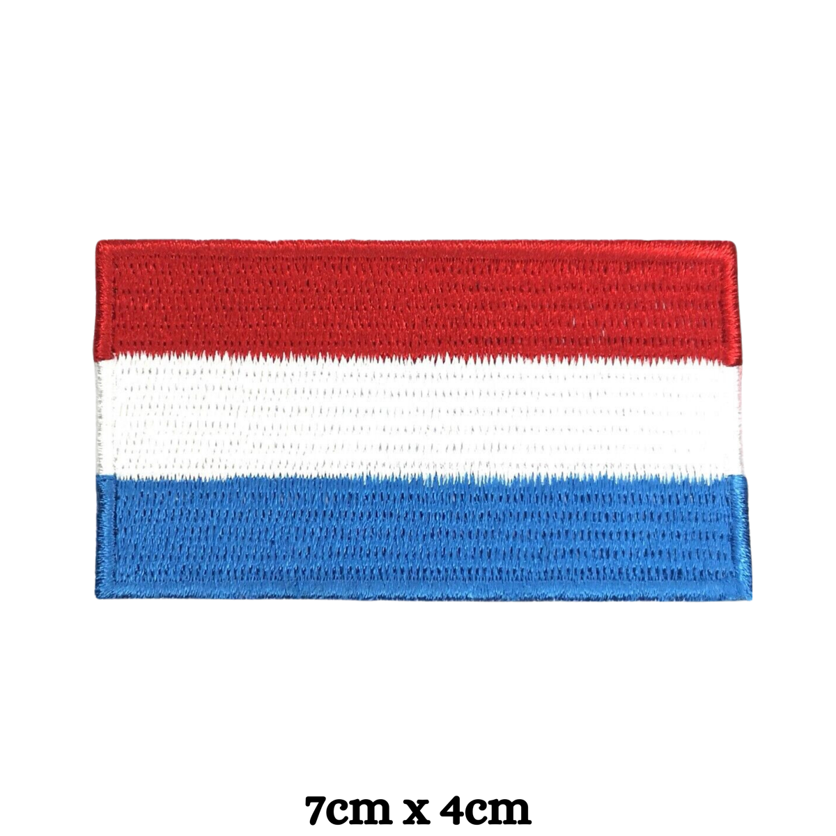 Luxembourg Flag Embroidered Patch Set, Iron-On or Sew-On Applique Badges, Rectangle Shield Round Heart Shapes, for Jackets, Backpacks, Hats, Uniforms and Various Sizes