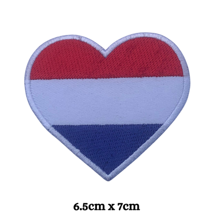 Luxembourg Flag Embroidered Patch Set, Iron-On or Sew-On Applique Badges, Rectangle Shield Round Heart Shapes, for Jackets, Backpacks, Hats, Uniforms and Various Sizes