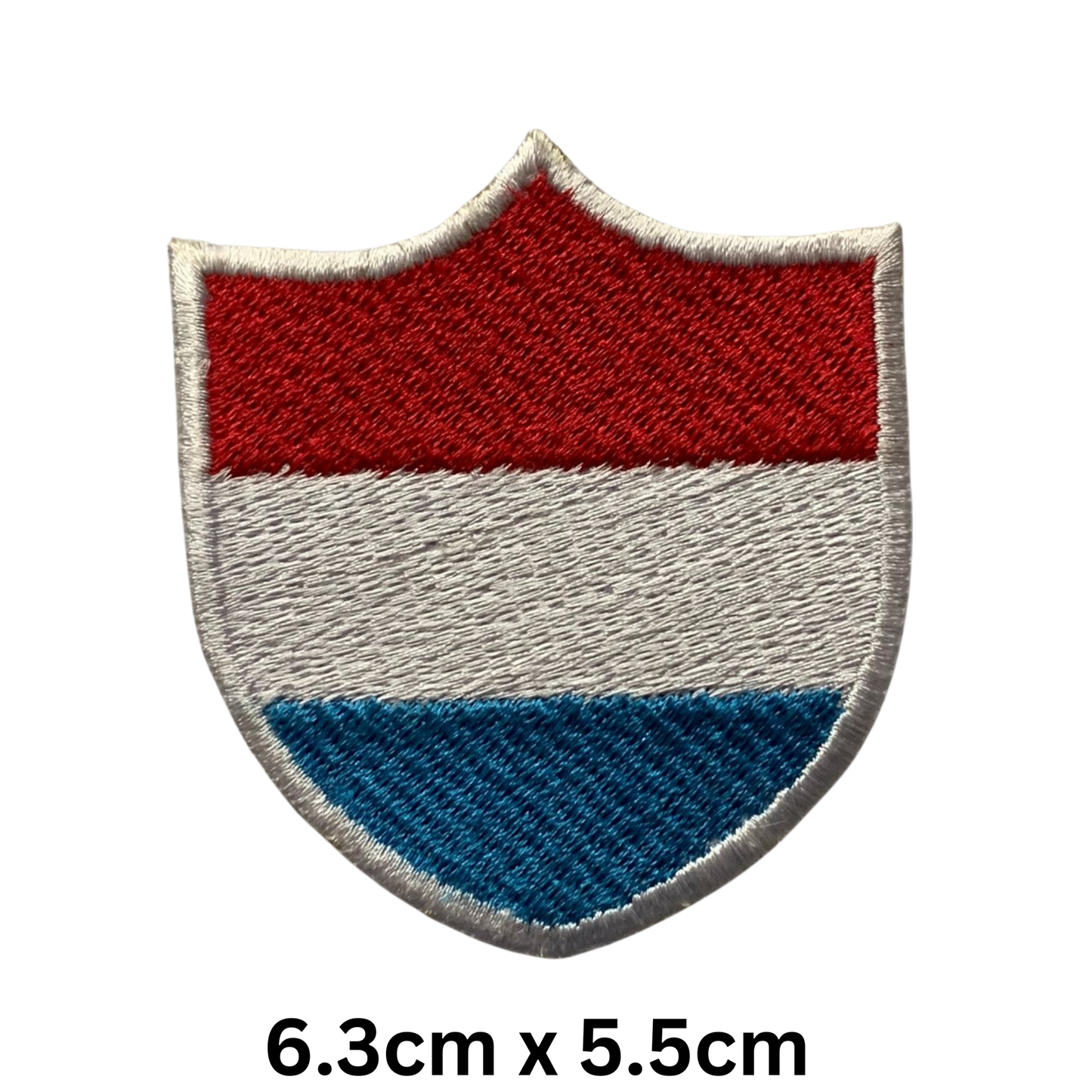 Luxembourg Flag Embroidered Patch Set, Iron-On or Sew-On Applique Badges, Rectangle Shield Round Heart Shapes, for Jackets, Backpacks, Hats, Uniforms and Various Sizes