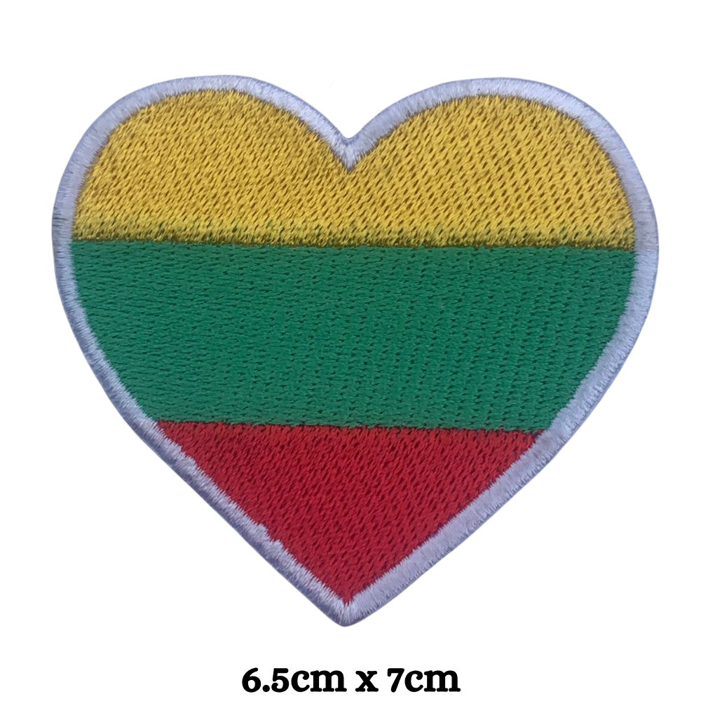 Country Heart Flag Patch – Embroidered Iron On / Sew On Heart Shaped National Flag Badge | All Countries Available | Jackets, Bags, Hats – Gift for Heritage, Travel & Flag Lovers (K-S)