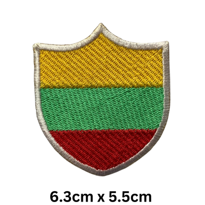 Shield Flag Patch – Embroidered Iron On / Sew On Shield Shaped National Flag Badge | All Countries Available | Heraldic Crest Patch for Jacket, Backpack, Biker Vest, Uniform – Choose Your Country (K-S)