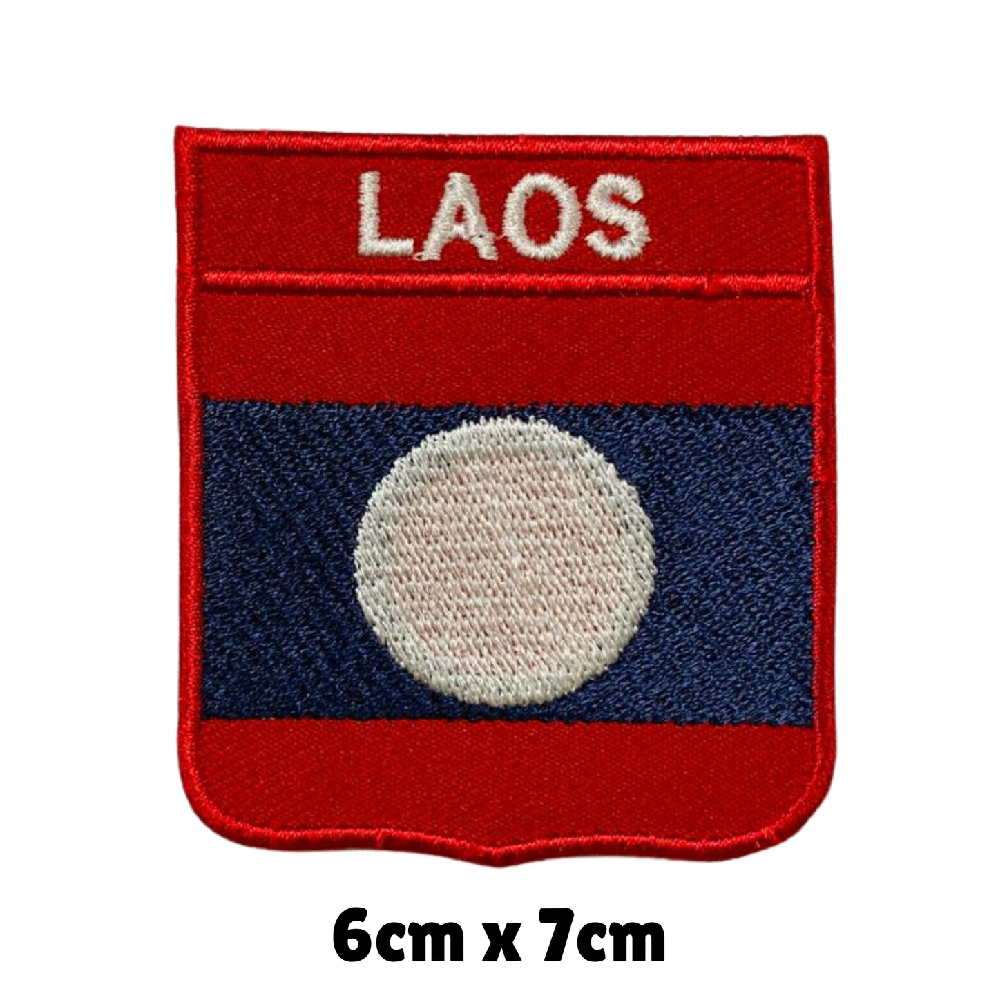 Shield Flag with Name Patch – Embroidered Iron On / Sew On Shield Shaped National Flag Badge with Country Name | All Countries | Badge for Jacket, Biker Vest, Backpack, Uniform (K-S)