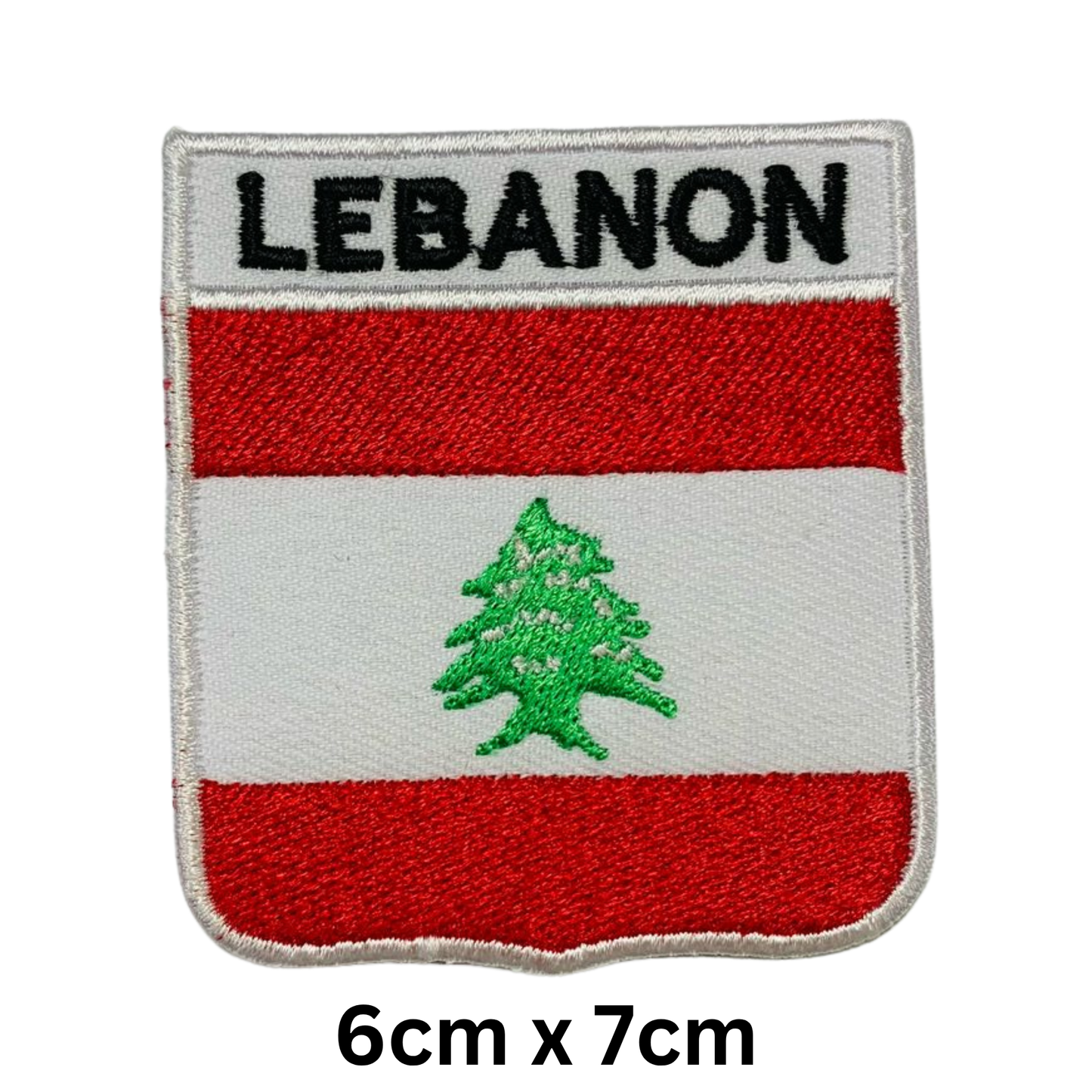 Shield Flag with Name Patch – Embroidered Iron On / Sew On Shield Shaped National Flag Badge with Country Name | All Countries | Badge for Jacket, Biker Vest, Backpack, Uniform (K-S)