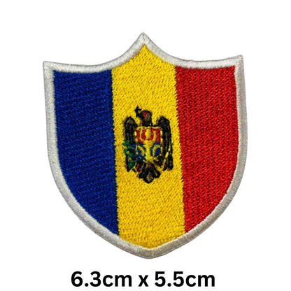 Shield Flag Patch – Embroidered Iron On / Sew On Shield Shaped National Flag Badge | All Countries Available | Heraldic Crest Patch for Jacket, Backpack, Biker Vest, Uniform – Choose Your Country (K-S)