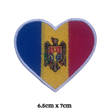 Country Heart Flag Patch – Embroidered Iron On / Sew On Heart Shaped National Flag Badge | All Countries Available | Jackets, Bags, Hats – Gift for Heritage, Travel & Flag Lovers (K-S)