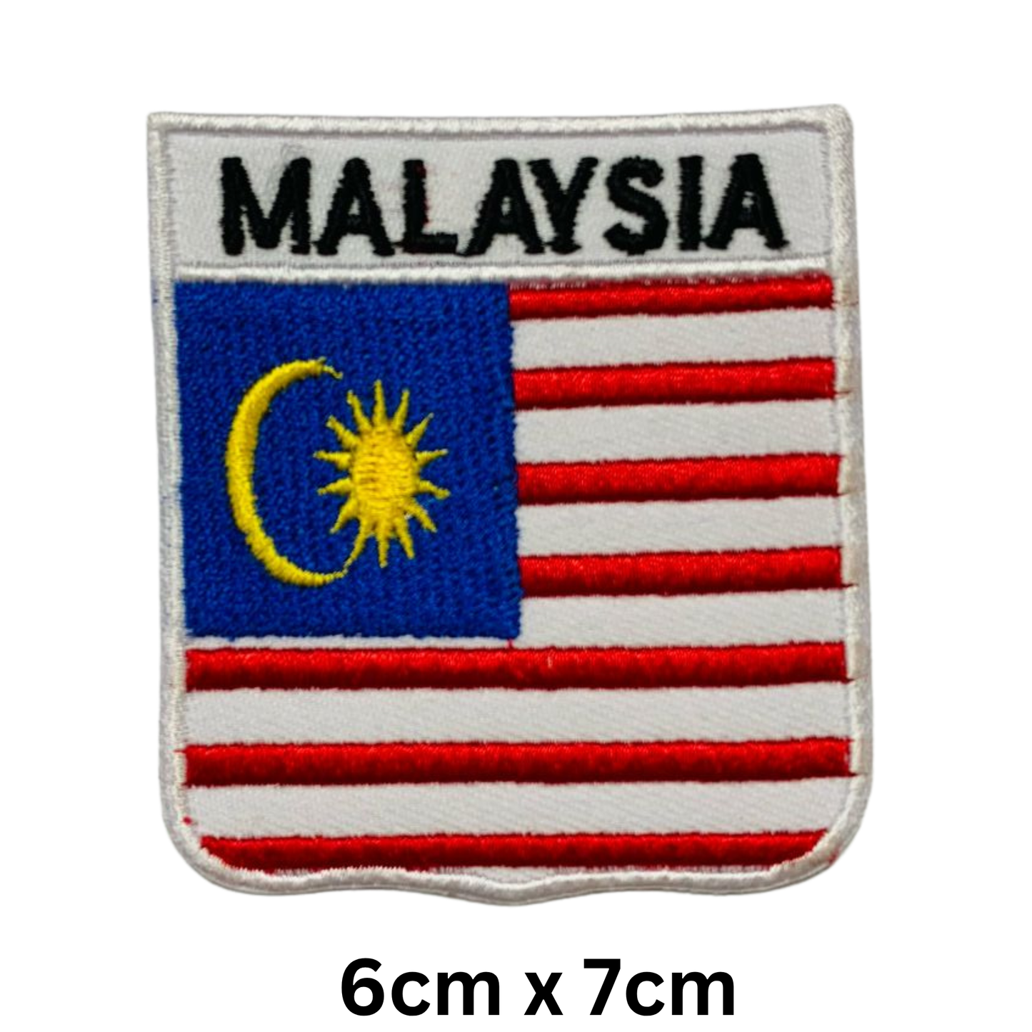 Shield Flag with Name Patch – Embroidered Iron On / Sew On Shield Shaped National Flag Badge with Country Name | All Countries | Badge for Jacket, Biker Vest, Backpack, Uniform (K-S)