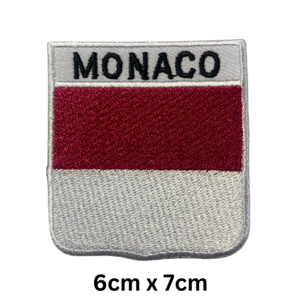 Shield Flag with Name Patch – Embroidered Iron On / Sew On Shield Shaped National Flag Badge with Country Name | All Countries | Badge for Jacket, Biker Vest, Backpack, Uniform (K-S)