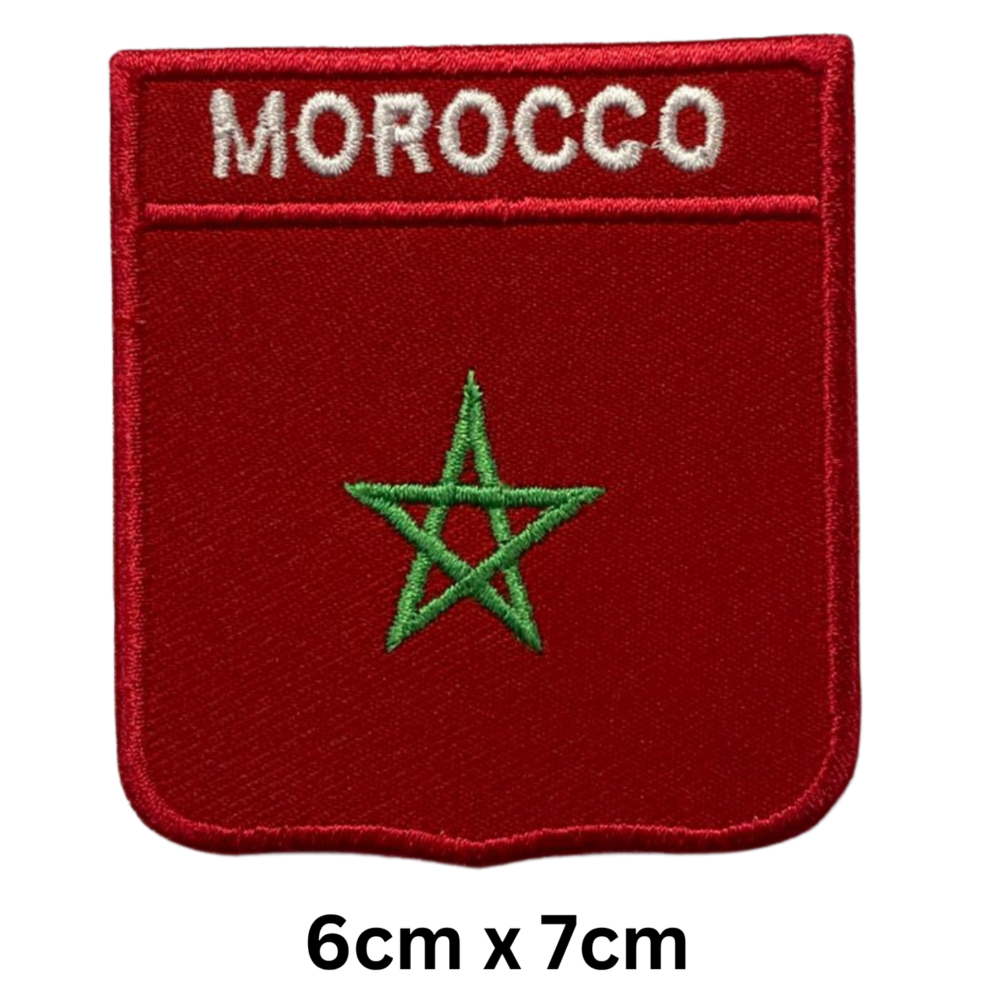 Shield Flag with Name Patch – Embroidered Iron On / Sew On Shield Shaped National Flag Badge with Country Name | All Countries | Badge for Jacket, Biker Vest, Backpack, Uniform (K-S)