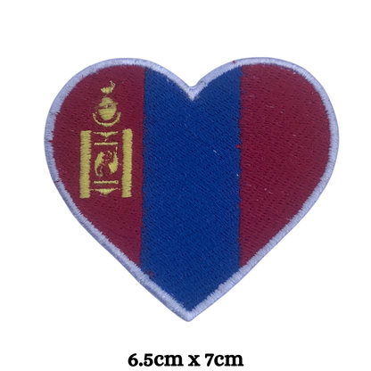 Country Heart Flag Patch – Embroidered Iron On / Sew On Heart Shaped National Flag Badge | All Countries Available | Jackets, Bags, Hats – Gift for Heritage, Travel & Flag Lovers (K-S)