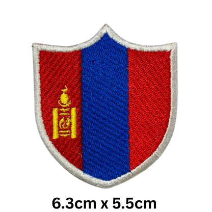 Shield Flag Patch – Embroidered Iron On / Sew On Shield Shaped National Flag Badge | All Countries Available | Heraldic Crest Patch for Jacket, Backpack, Biker Vest, Uniform – Choose Your Country (K-S)