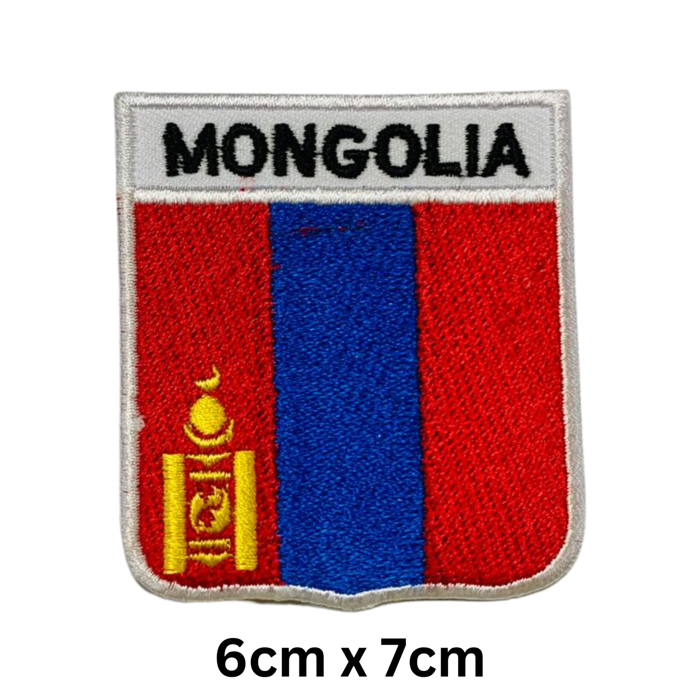 Shield Flag with Name Patch – Embroidered Iron On / Sew On Shield Shaped National Flag Badge with Country Name | All Countries | Badge for Jacket, Biker Vest, Backpack, Uniform (K-S)