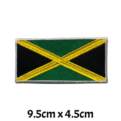 All Country Flag Patches (9.5 × 4.5 cm), Embroidered Iron-On/Sew-On National Flag Badges for Jacket, Backpack, Hat, Bags and DIY Craft (A-J)