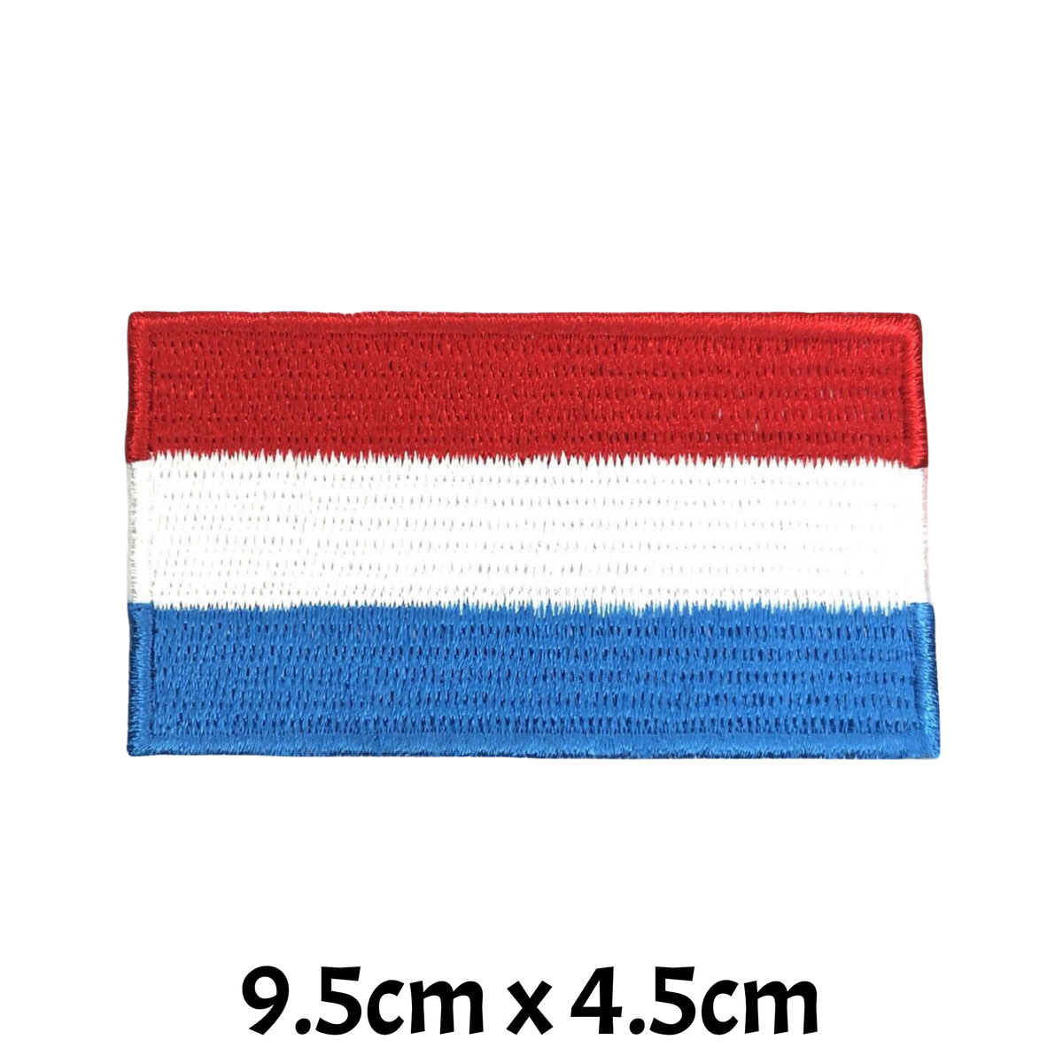 Luxembourg Flag Embroidered Patch Set, Iron-On or Sew-On Applique Badges, Rectangle Shield Round Heart Shapes, for Jackets, Backpacks, Hats, Uniforms and Various Sizes