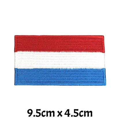 Luxembourg Flag Embroidered Patch Set, Iron-On or Sew-On Applique Badges, Rectangle Shield Round Heart Shapes, for Jackets, Backpacks, Hats, Uniforms and Various Sizes