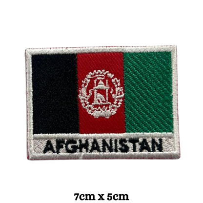 Country Flag with Name Embroidered Patch – Iron On / Sew On National Flag Badge with Country Name | All Countries Available | Jackets, Hats, Backpacks, Uniforms (A-J)