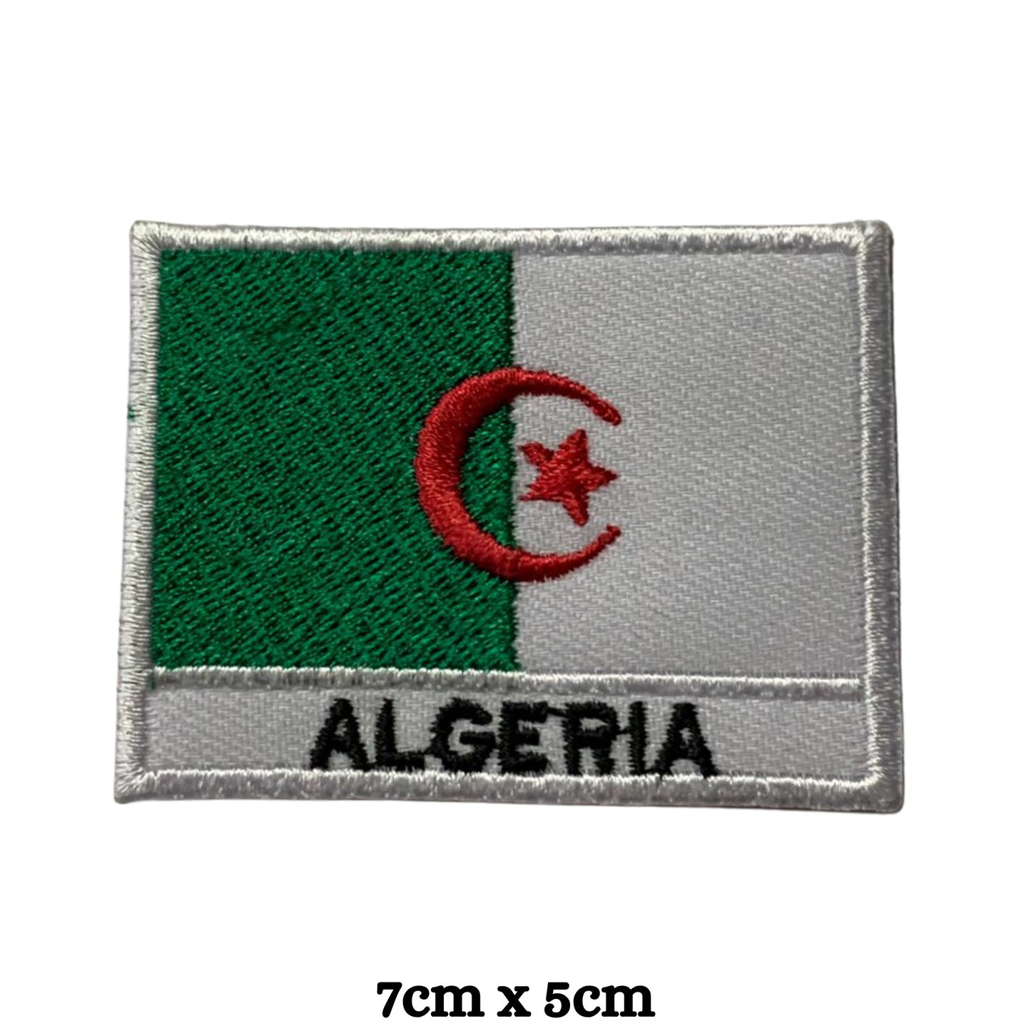 Country Flag with Name Embroidered Patch – Iron On / Sew On National Flag Badge with Country Name | All Countries Available | Jackets, Hats, Backpacks, Uniforms (A-J)