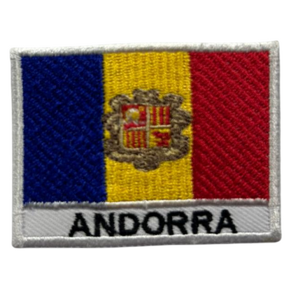 Country Flag with Name Embroidered Patch – Iron On / Sew On National Flag Badge with Country Name | All Countries Available | Jackets, Hats, Backpacks, Uniforms (A-J)
