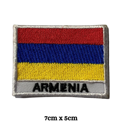 Country Flag with Name Embroidered Patch – Iron On / Sew On National Flag Badge with Country Name | All Countries Available | Jackets, Hats, Backpacks, Uniforms (A-J)
