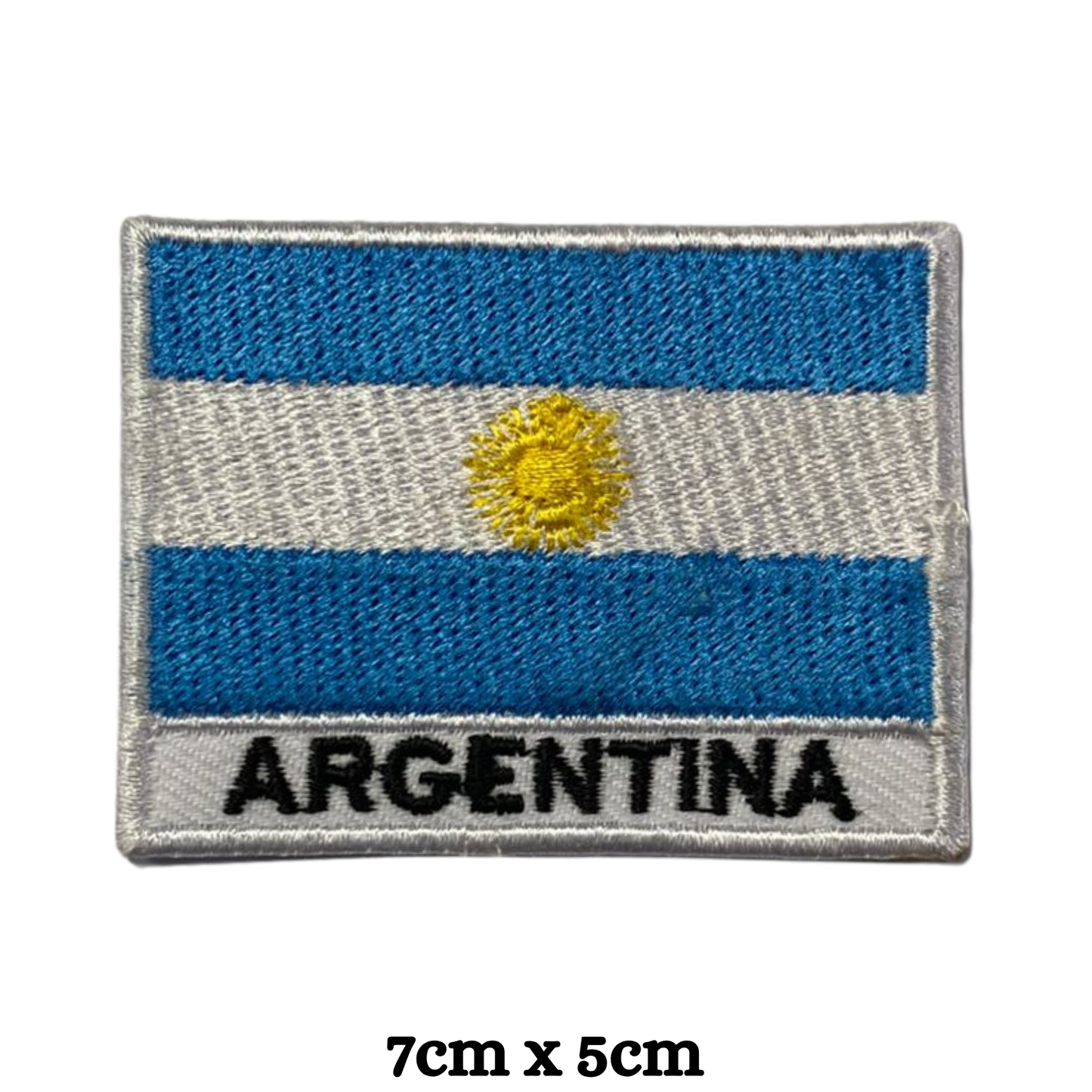 Country Flag with Name Embroidered Patch – Iron On / Sew On National Flag Badge with Country Name | All Countries Available | Jackets, Hats, Backpacks, Uniforms (A-J)