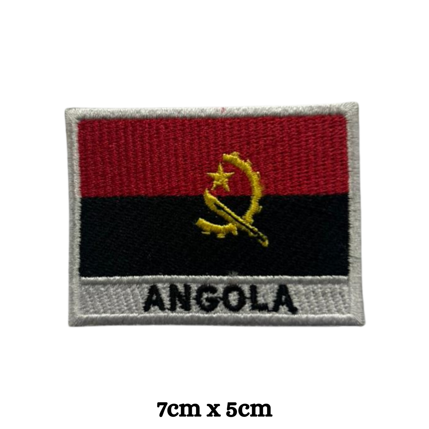 Country Flag with Name Embroidered Patch – Iron On / Sew On National Flag Badge with Country Name | All Countries Available | Jackets, Hats, Backpacks, Uniforms (A-J)