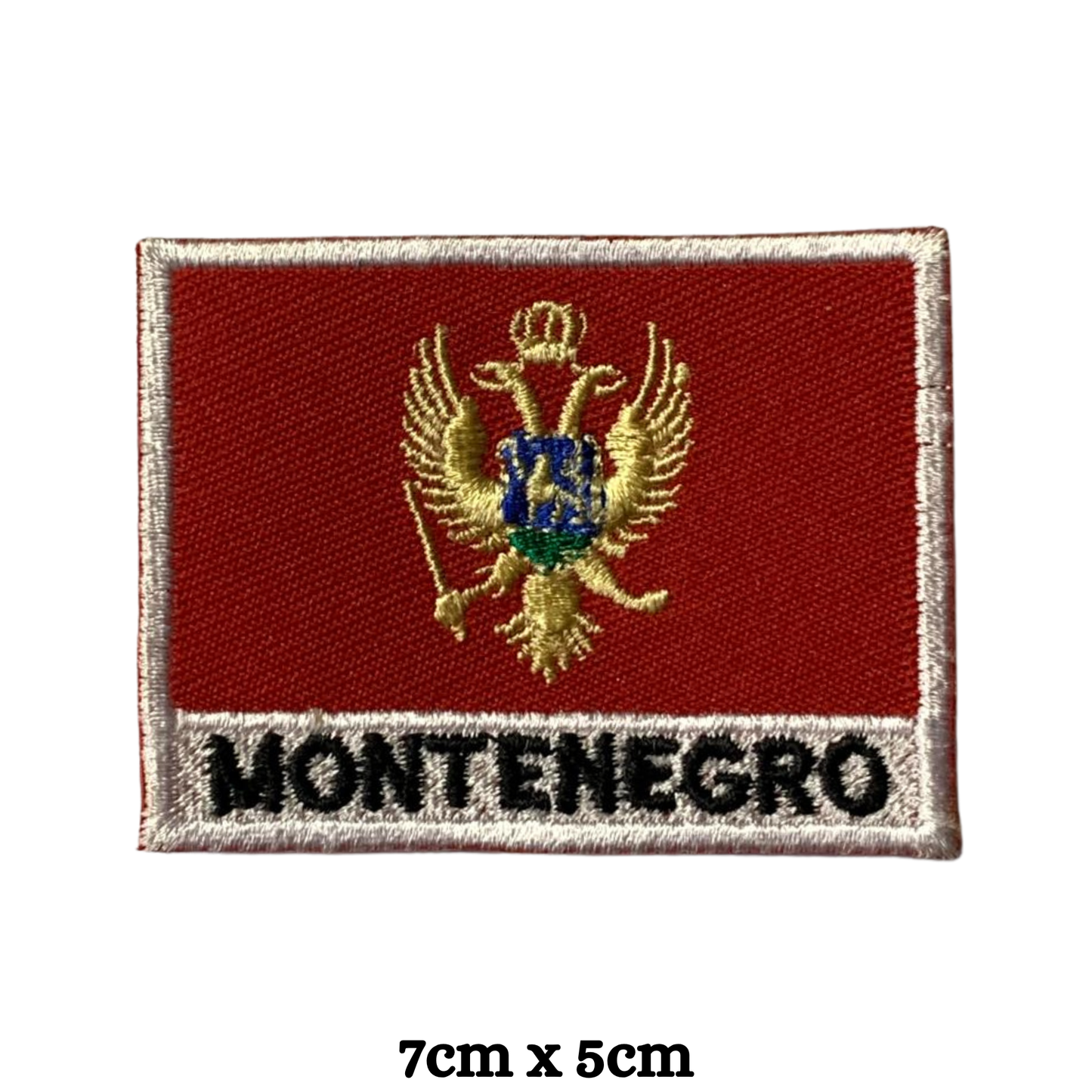 Country Flag with Name Embroidered Patch – Iron On / Sew On National Flag Badge with Country Name | All Countries Available | Jackets, Hats, Backpacks, Uniforms (K-S)
