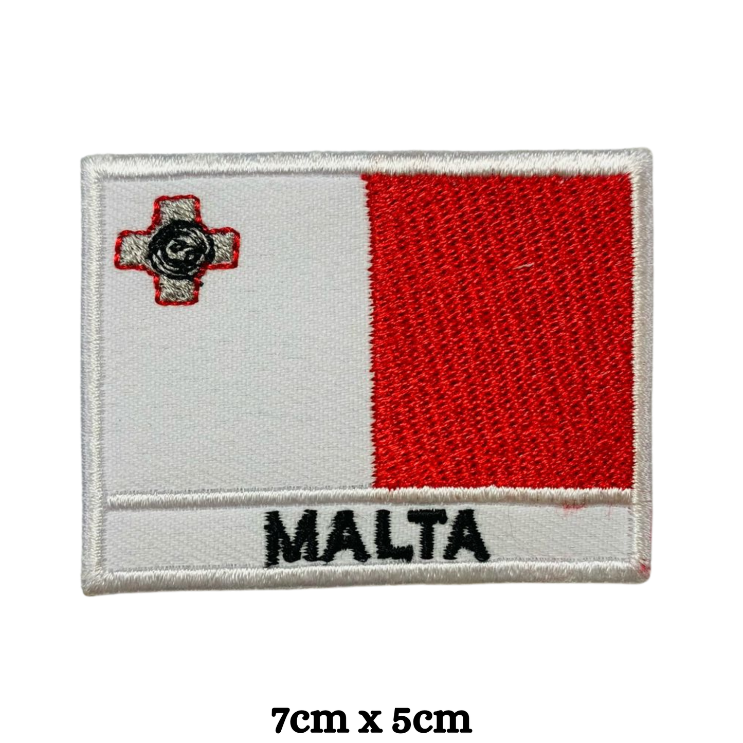 Country Flag with Name Embroidered Patch – Iron On / Sew On National Flag Badge with Country Name | All Countries Available | Jackets, Hats, Backpacks, Uniforms (K-S)