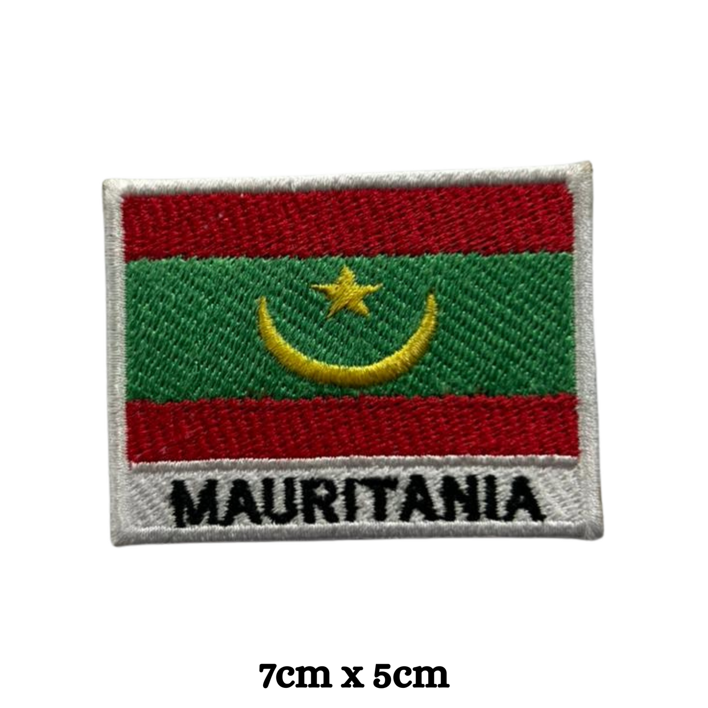 Country Flag with Name Embroidered Patch – Iron On / Sew On National Flag Badge with Country Name | All Countries Available | Jackets, Hats, Backpacks, Uniforms (K-S)