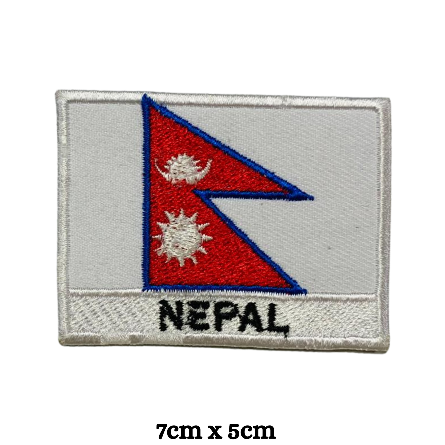 Country Flag with Name Embroidered Patch – Iron On / Sew On National Flag Badge with Country Name | All Countries Available | Jackets, Hats, Backpacks, Uniforms (K-S)