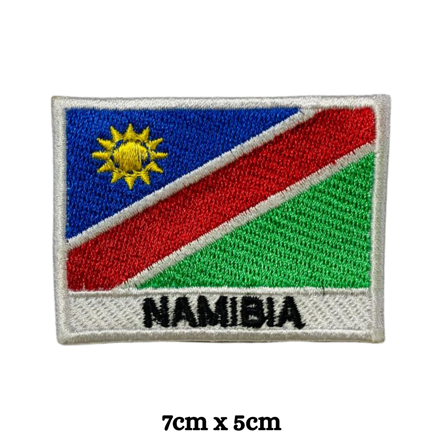 Country Flag with Name Embroidered Patch – Iron On / Sew On National Flag Badge with Country Name | All Countries Available | Jackets, Hats, Backpacks, Uniforms (K-S)