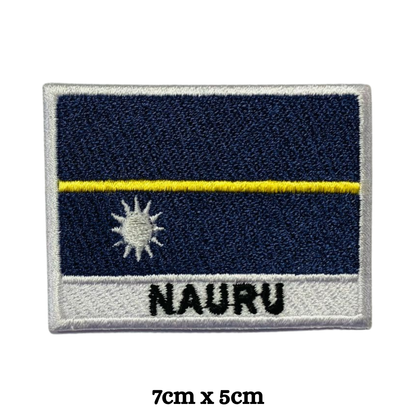 Country Flag with Name Embroidered Patch – Iron On / Sew On National Flag Badge with Country Name | All Countries Available | Jackets, Hats, Backpacks, Uniforms (K-S)