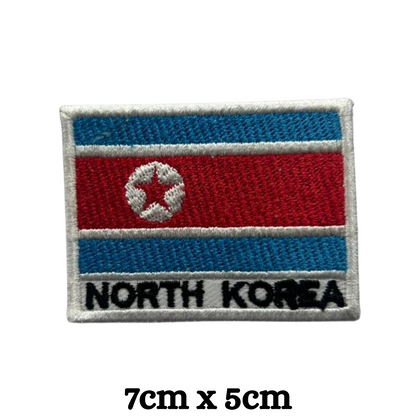 Country Flag with Name Embroidered Patch – Iron On / Sew On National Flag Badge with Country Name | All Countries Available | Jackets, Hats, Backpacks, Uniforms (K-S)