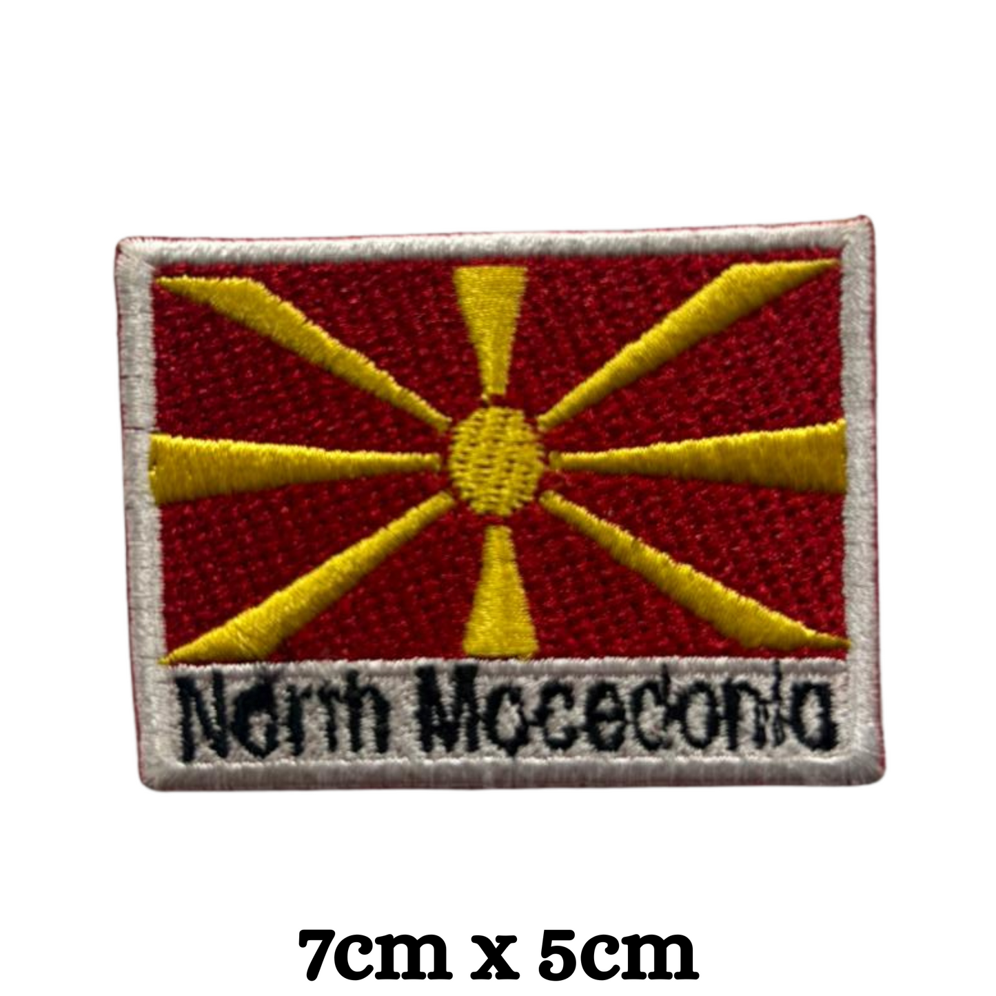 Country Flag with Name Embroidered Patch – Iron On / Sew On National Flag Badge with Country Name | All Countries Available | Jackets, Hats, Backpacks, Uniforms (K-S)