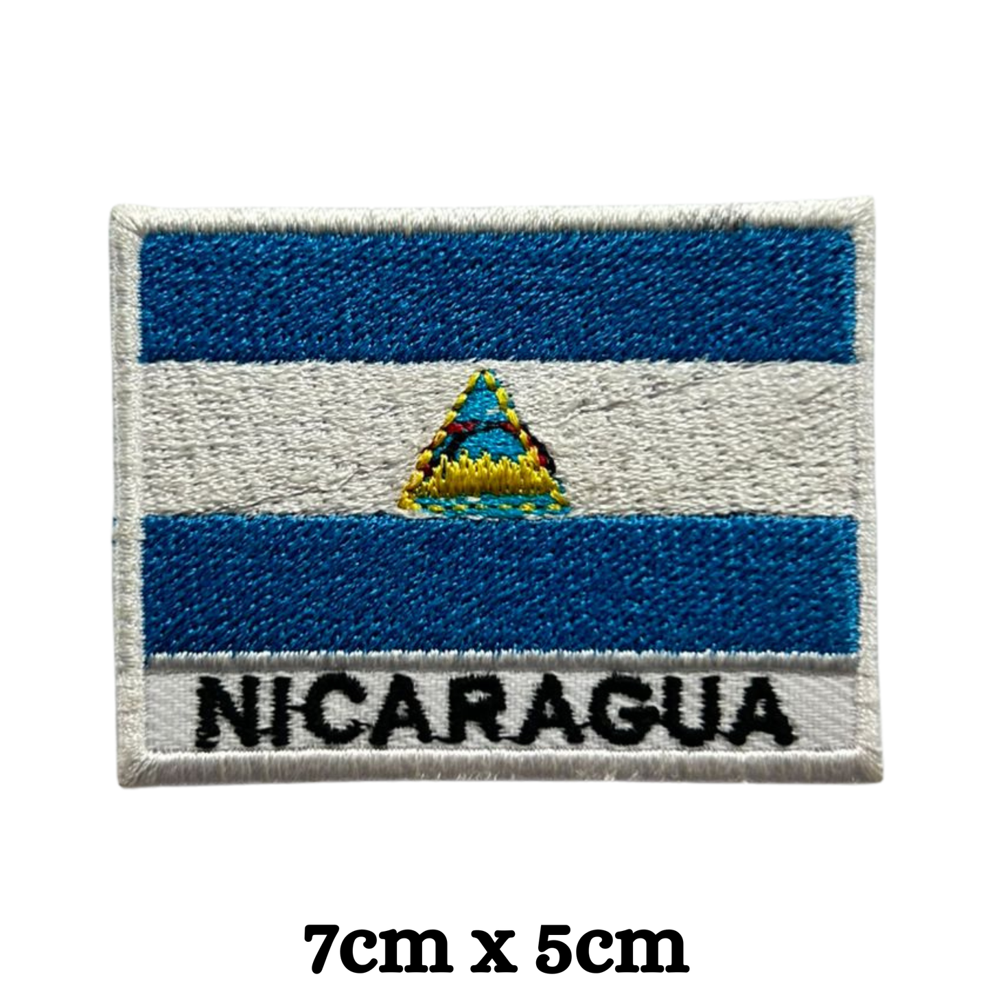 Country Flag with Name Embroidered Patch – Iron On / Sew On National Flag Badge with Country Name | All Countries Available | Jackets, Hats, Backpacks, Uniforms (K-S)