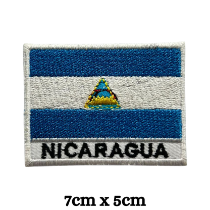 Country Flag with Name Embroidered Patch – Iron On / Sew On National Flag Badge with Country Name | All Countries Available | Jackets, Hats, Backpacks, Uniforms (K-S)