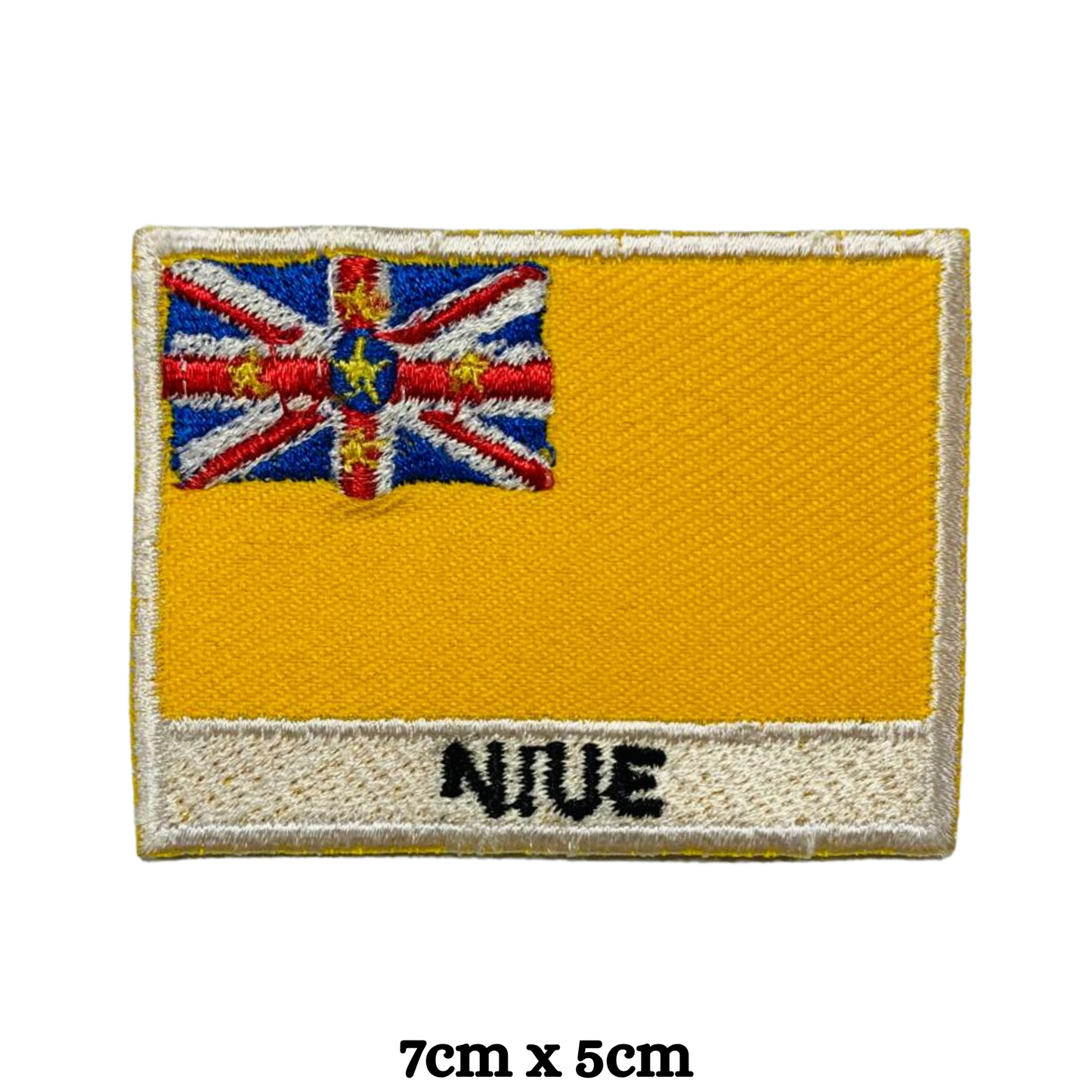 Country Flag with Name Embroidered Patch – Iron On / Sew On National Flag Badge with Country Name | All Countries Available | Jackets, Hats, Backpacks, Uniforms (K-S)