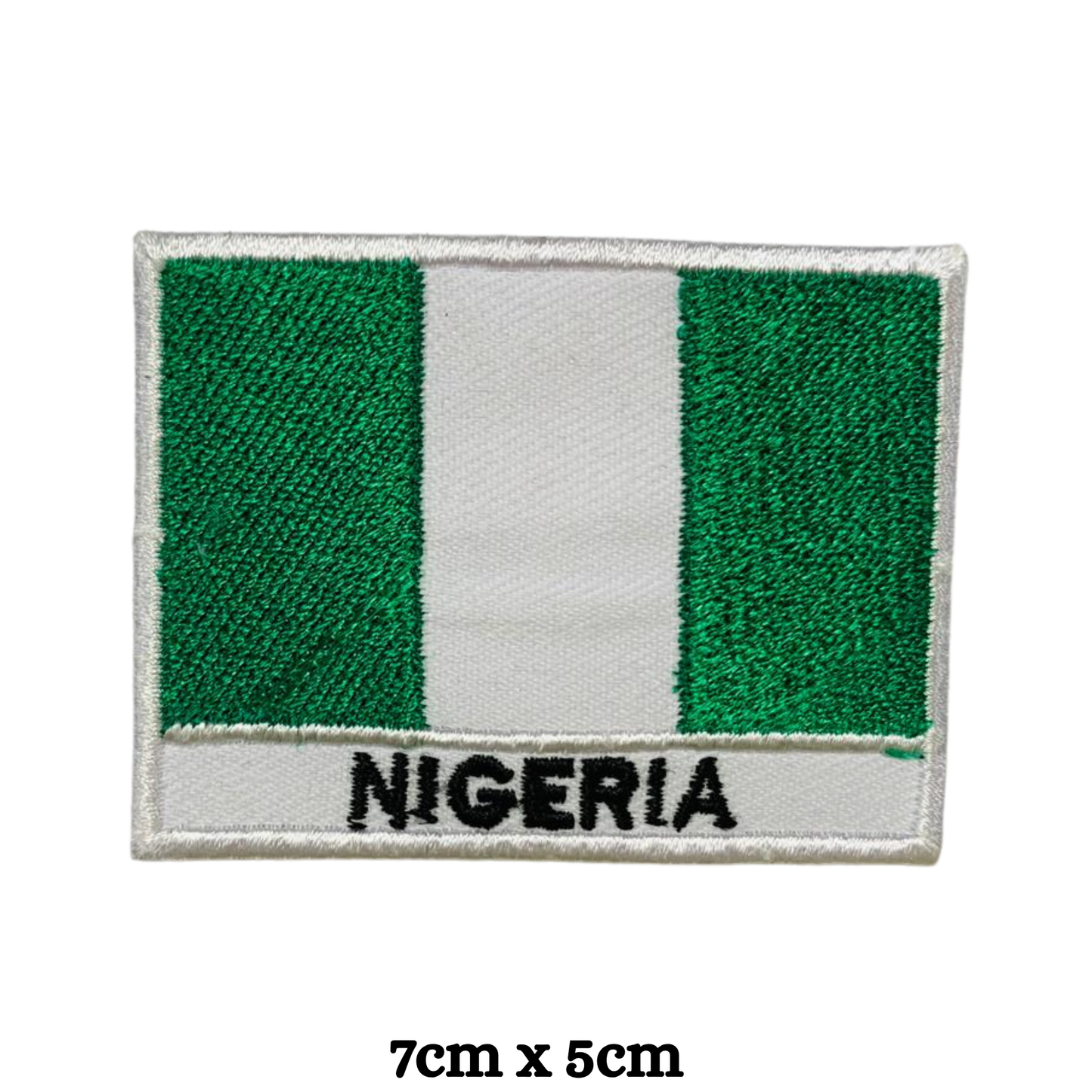 Country Flag with Name Embroidered Patch – Iron On / Sew On National Flag Badge with Country Name | All Countries Available | Jackets, Hats, Backpacks, Uniforms (K-S)