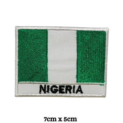 Country Flag with Name Embroidered Patch – Iron On / Sew On National Flag Badge with Country Name | All Countries Available | Jackets, Hats, Backpacks, Uniforms (K-S)