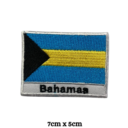 Country Flag with Name Embroidered Patch – Iron On / Sew On National Flag Badge with Country Name | All Countries Available | Jackets, Hats, Backpacks, Uniforms (A-J)