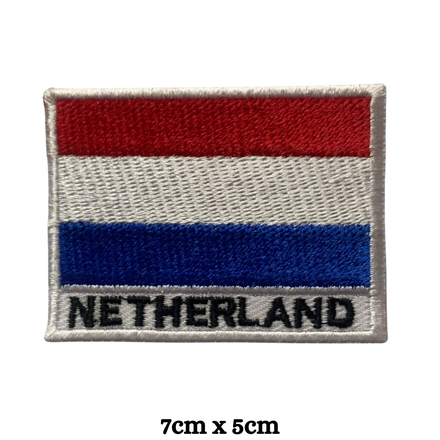 Country Flag with Name Embroidered Patch – Iron On / Sew On National Flag Badge with Country Name | All Countries Available | Jackets, Hats, Backpacks, Uniforms (K-S)